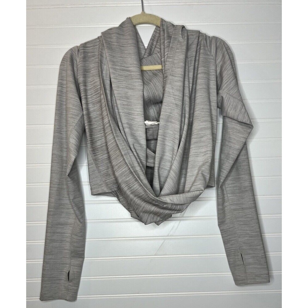 Zyia Active W LARGE Yoga Shawl Cowl Hooded Wrap Twist Crossover top Athleisure